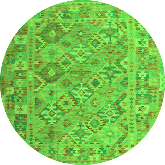 Machine Washable Abstract Green Contemporary Area Rugs, wshcon2204grn