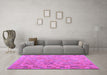 Machine Washable Abstract Purple Contemporary Area Rugs in a Living Room, wshcon2204pur