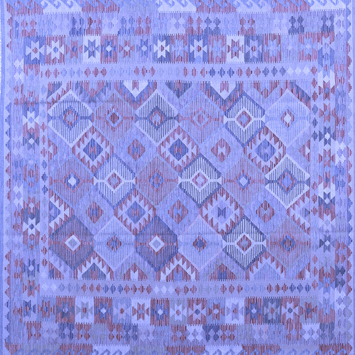 Square Abstract Blue Contemporary Rug, con2204blu