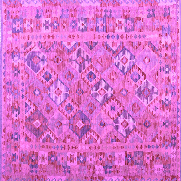 Square Machine Washable Abstract Purple Contemporary Area Rugs, wshcon2204pur