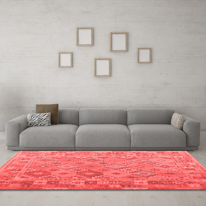 Contemporary Red Washable Rugs