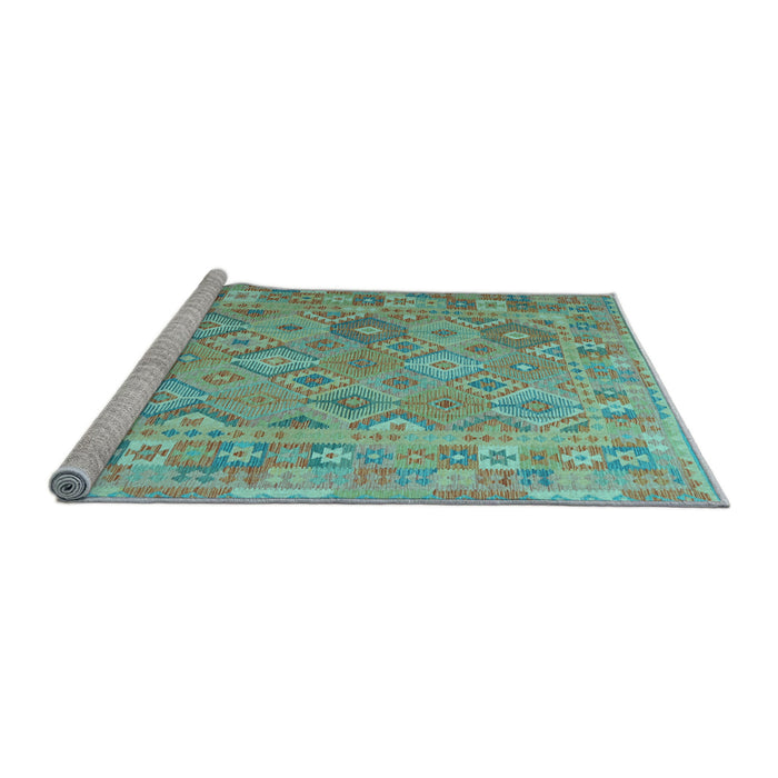 Sideview of Machine Washable Abstract Light Blue Contemporary Rug, wshcon2204lblu