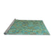 Sideview of Machine Washable Abstract Light Blue Contemporary Rug, wshcon2204lblu