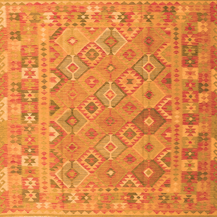 Serging Thickness of Abstract Orange Contemporary Rug, con2204org