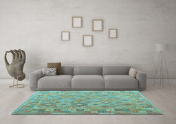 Machine Washable Abstract Light Blue Contemporary Rug in a Living Room, wshcon2204lblu