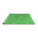 Sideview of Machine Washable Abstract Emerald Green Contemporary Area Rugs, wshcon2204emgrn