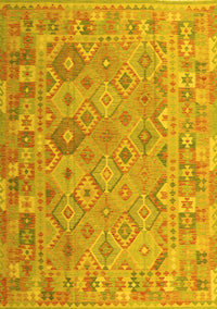 Abstract Yellow Contemporary Rug, con2204yw