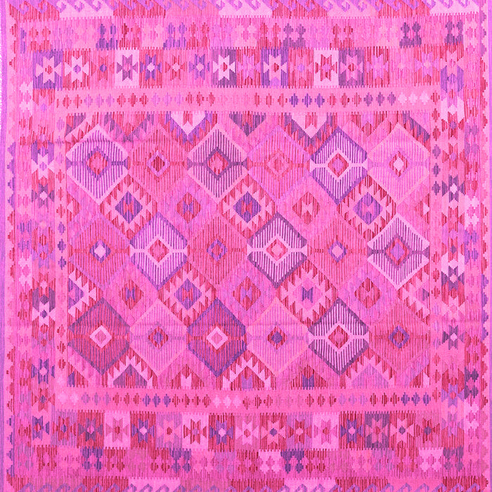 Square Machine Washable Abstract Pink Contemporary Rug, wshcon2204pnk
