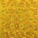 Square Abstract Yellow Contemporary Rug, con2204yw