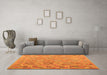 Machine Washable Abstract Orange Contemporary Area Rugs in a Living Room, wshcon2204org