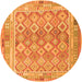 Square Oriental Orange Traditional Rug, con2205org