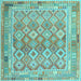 Square Oriental Light Blue Traditional Rug, con2205lblu