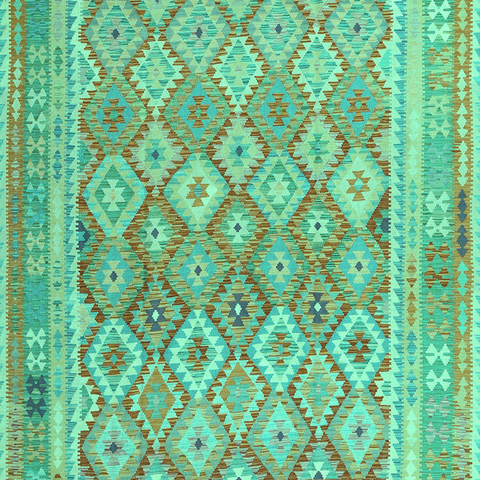 Machine Washable Oriental Turquoise Traditional Area Rugs, wshcon2205turq