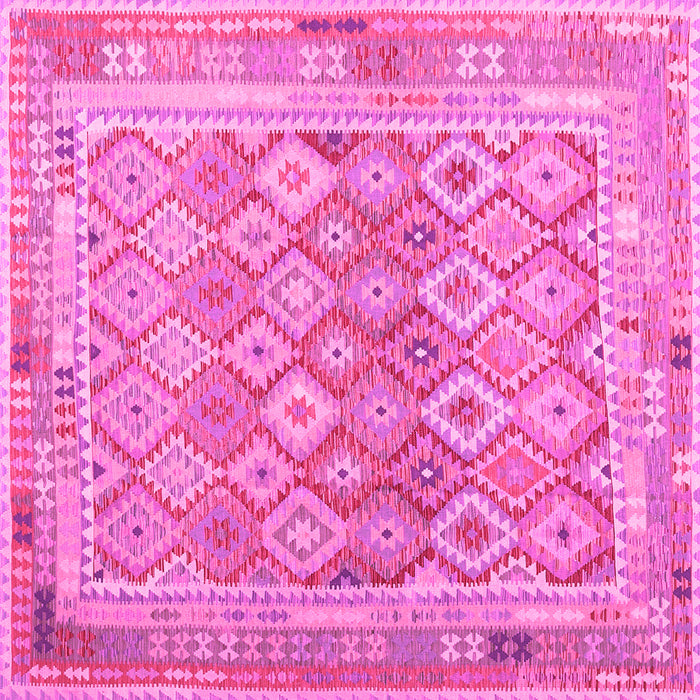 Square Machine Washable Oriental Pink Traditional Rug, wshcon2205pnk