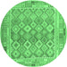 Round Oriental Emerald Green Traditional Rug, con2205emgrn