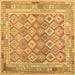 Square Oriental Brown Traditional Rug, con2205brn