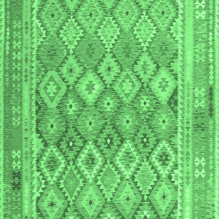 Machine Washable Oriental Emerald Green Traditional Area Rugs, wshcon2205emgrn