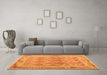 Machine Washable Oriental Orange Traditional Area Rugs in a Living Room, wshcon2205org