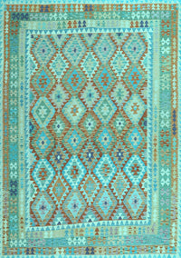 Oriental Light Blue Traditional Rug, con2205lblu