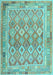 Oriental Light Blue Traditional Rug, con2205lblu