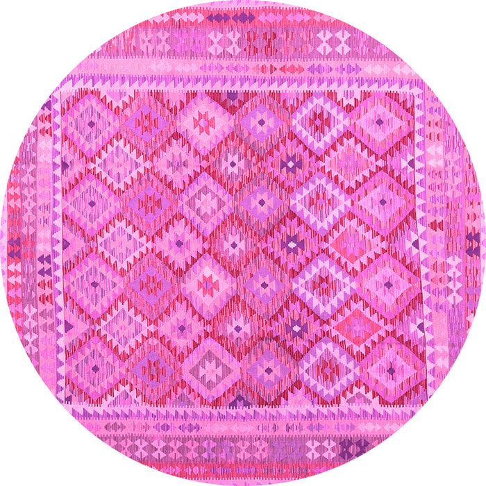 Round Oriental Pink Traditional Rug, con2205pnk