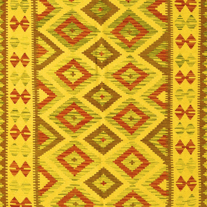 Machine Washable Southwestern Yellow Country Rug, wshcon2206yw
