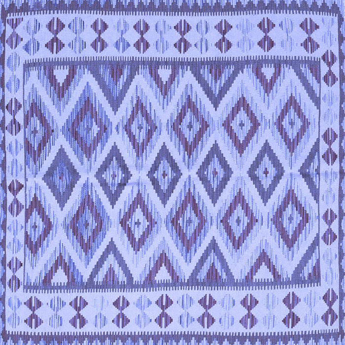 Square Southwestern Blue Country Rug, con2206blu