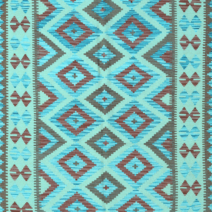 Machine Washable Southwestern Light Blue Country Rug, wshcon2206lblu