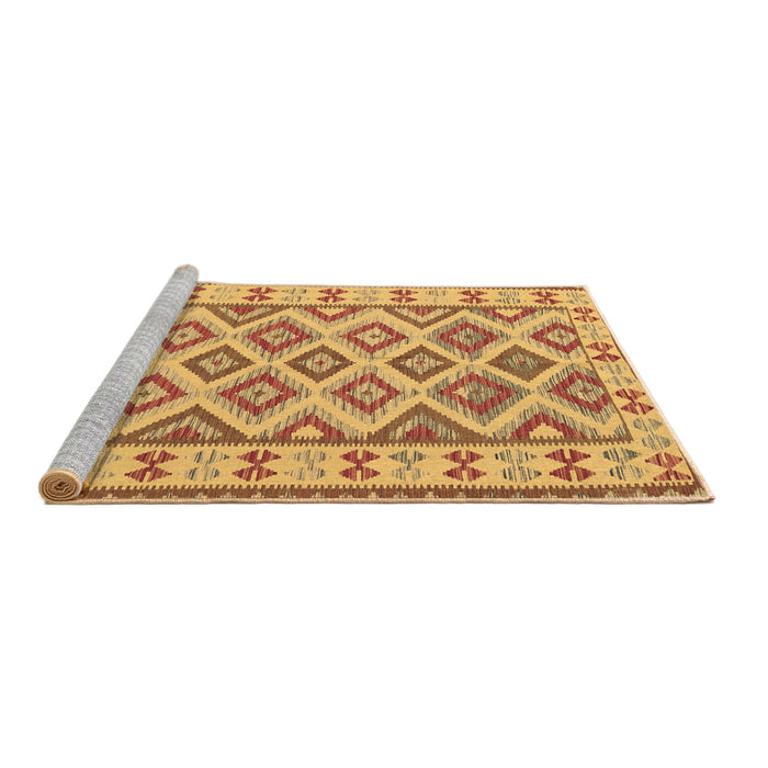 Sideview of Machine Washable Southwestern Brown Country Rug, wshcon2206brn