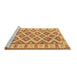 Sideview of Machine Washable Southwestern Brown Country Rug, wshcon2206brn