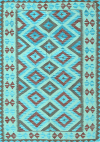 Southwestern Light Blue Country Rug, con2206lblu