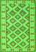 Serging Thickness of Machine Washable Southwestern Green Country Area Rugs, wshcon2206grn