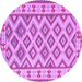 Round Southwestern Purple Country Rug, con2206pur