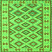 Serging Thickness of Southwestern Green Country Rug, con2206grn