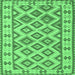 Square Southwestern Emerald Green Country Rug, con2206emgrn