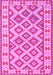 Machine Washable Southwestern Pink Country Rug, wshcon2206pnk