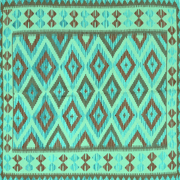 Square Southwestern Turquoise Country Rug, con2206turq