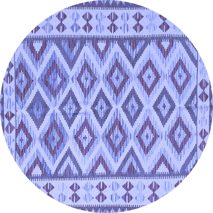 Round Southwestern Blue Country Rug, con2206blu