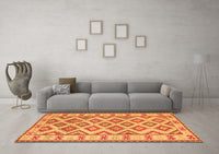 Machine Washable Southwestern Orange Country Rug, wshcon2206org