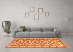 Machine Washable Southwestern Orange Country Area Rugs in a Living Room, wshcon2206org