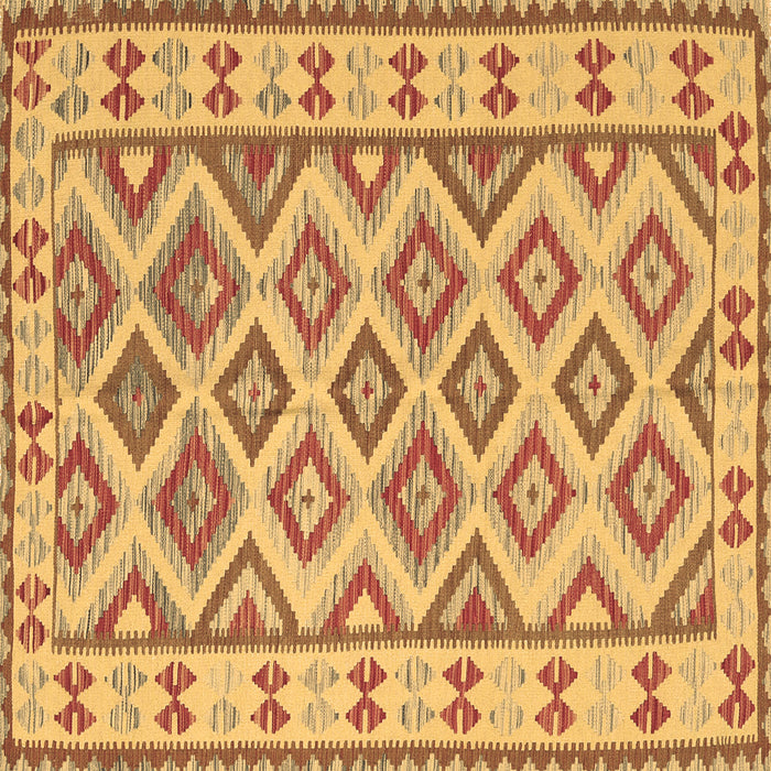 Square Southwestern Brown Country Rug, con2206brn
