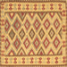 Square Southwestern Brown Country Rug, con2206brn