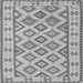 Round Machine Washable Southwestern Gray Country Rug, wshcon2206gry