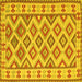 Square Southwestern Yellow Country Rug, con2206yw