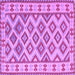 Square Southwestern Purple Country Rug, con2206pur