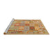 Serging Thickness of Machine Washable Contemporary Orange Rug, wshcon2207