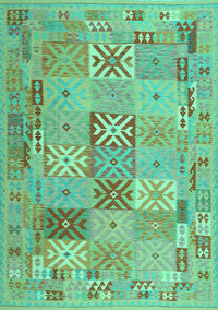 Abstract Turquoise Contemporary Rug, con2207turq