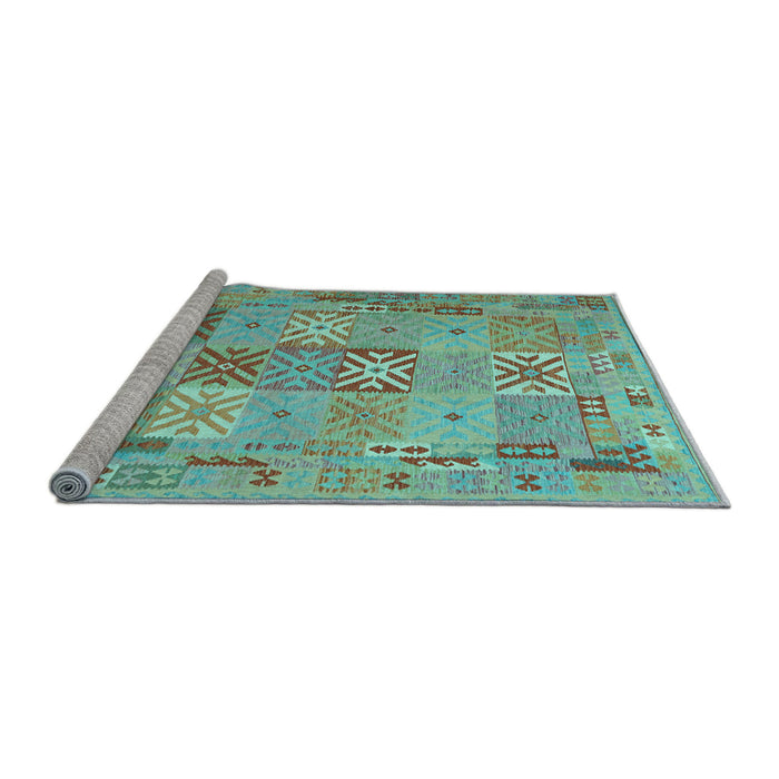 Sideview of Machine Washable Abstract Light Blue Contemporary Rug, wshcon2207lblu