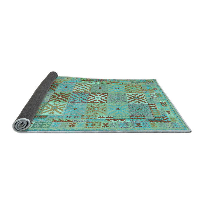 Sideview of Abstract Light Blue Contemporary Rug, con2207lblu