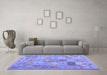 Machine Washable Abstract Blue Contemporary Rug in a Living Room, wshcon2207blu